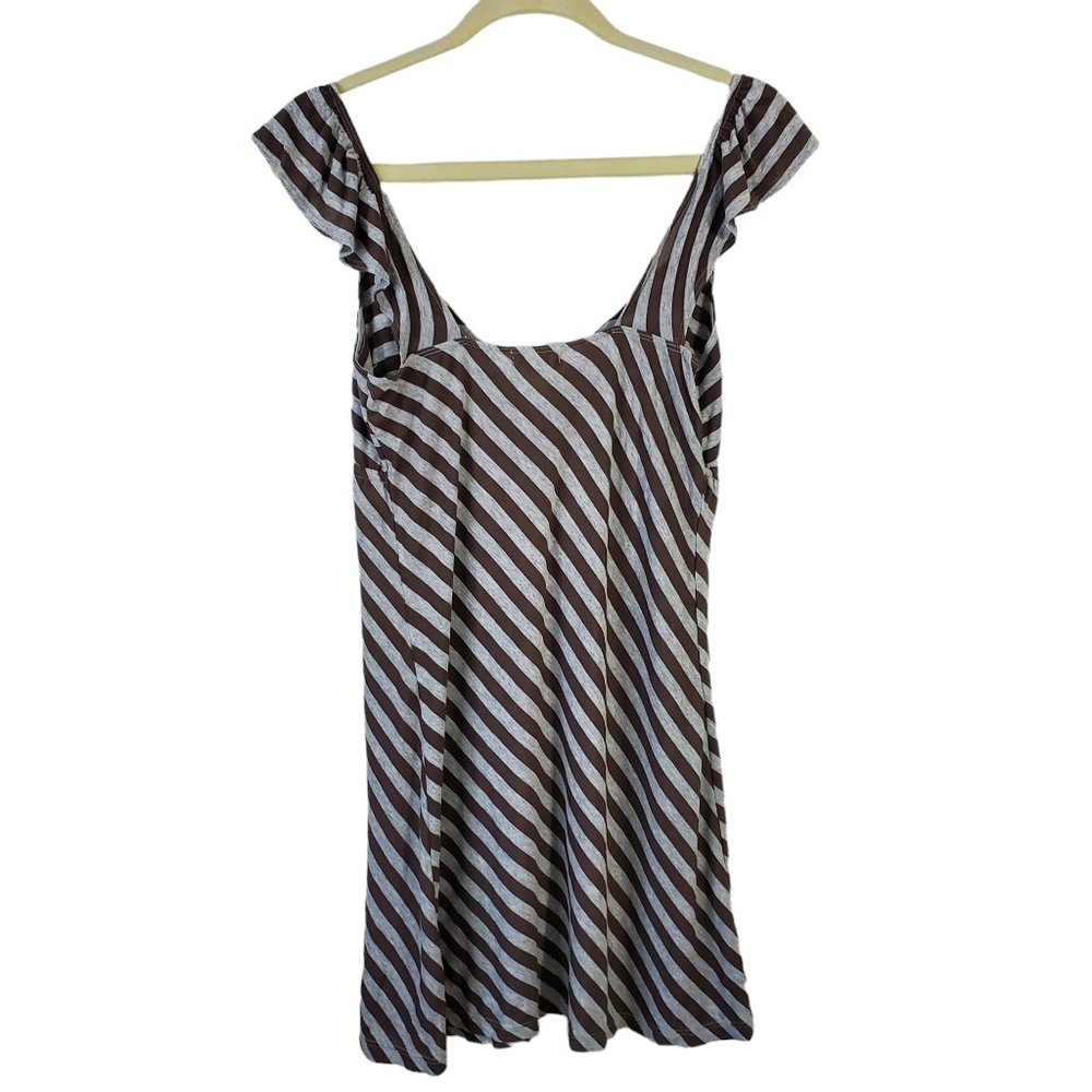 American Rag Brown & Grey Diagonal Stripe Short Dress Size Small - Picture 5 of 7
